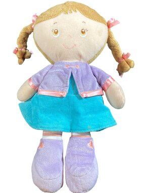 Baby Girl Doll Kids Preferred 2012 Maya Plush Purple Blue Brown Hair Pigtails